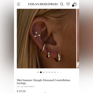 Logan Hollowell Mini Summer Triangle Diamond Constellation Earring